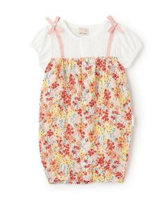 petit main / プティマイン ロンパース | 花柄切替2WAYオール