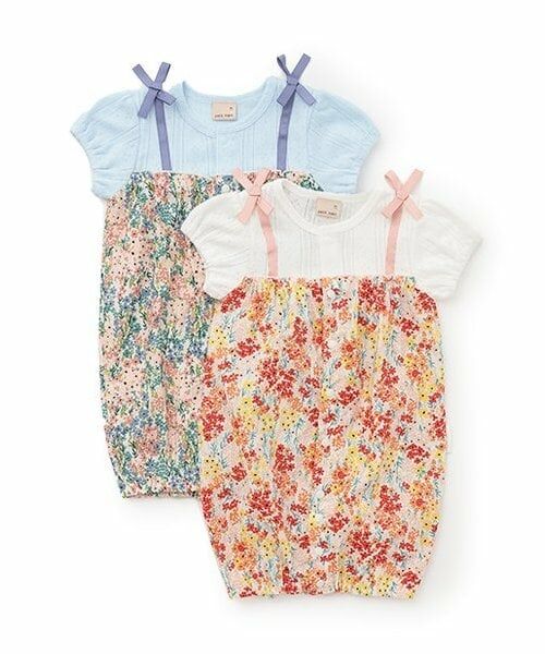 petit main / プティマイン ロンパース | 花柄切替2WAYオール | 詳細9