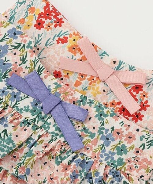 petit main / プティマイン スタイ・ビブ | 花柄切替ティアードスタイ | 詳細2