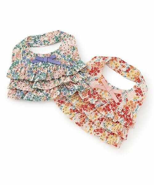 petit main / プティマイン スタイ・ビブ | 花柄切替ティアードスタイ | 詳細5