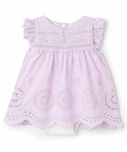 petit main / プティマイン ロンパース | 【リンク】オーバーレースOPロンパース（ラベンダー）