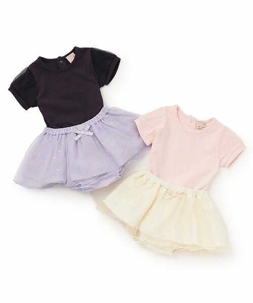 petit main / プティマイン ベビー・キッズウエア | 袖チュールロンパース＋スカパンセット | 詳細13