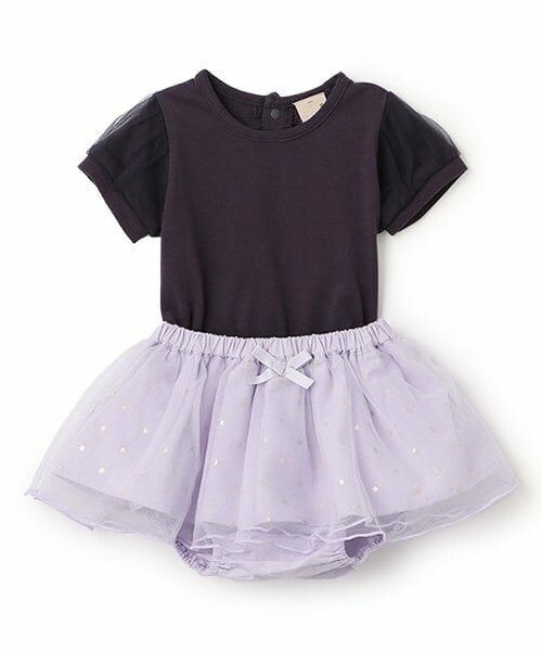 petit main / プティマイン ベビー・キッズウエア | 袖チュールロンパース＋スカパンセット | 詳細2