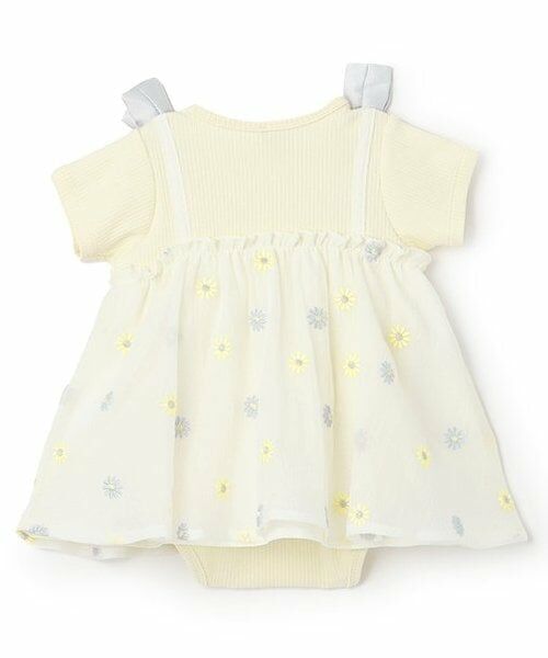 petit main / プティマイン ロンパース | 【リンク】花刺しゅう半袖ワンピース(ベビー) | 詳細1