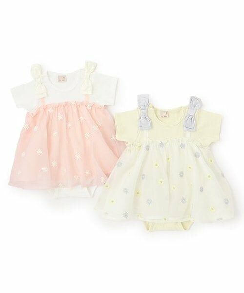 petit main / プティマイン ロンパース | 【リンク】花刺しゅう半袖ワンピース(ベビー) | 詳細9