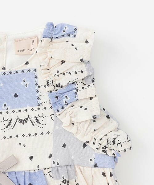 petit main / プティマイン ロンパース | 【リンク】花柄シャーリングワンピース(ベビー) | 詳細13