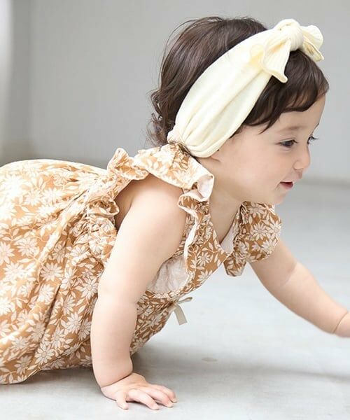 petit main / プティマイン ロンパース | 【リンク】花柄シャーリングワンピース(ベビー) | 詳細2