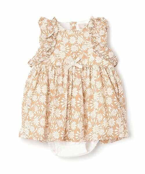 petit main / プティマイン ロンパース | 【リンク】花柄シャーリングワンピース(ベビー) | 詳細9