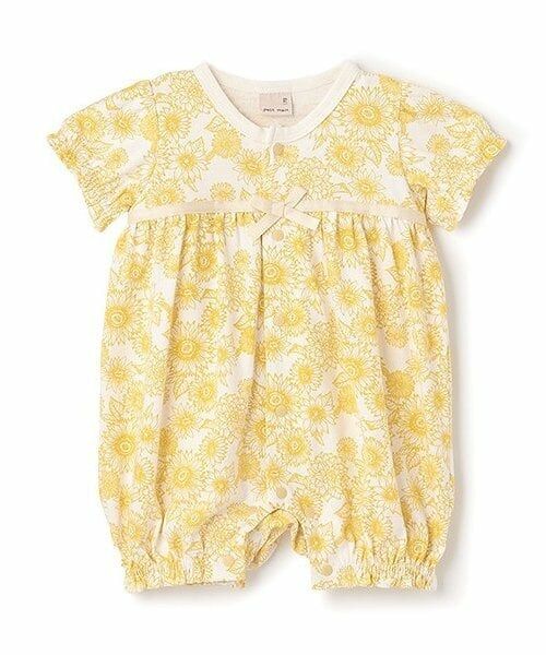 petit main / プティマイン ロンパース | アソート胸切替カバーオール（黄）
