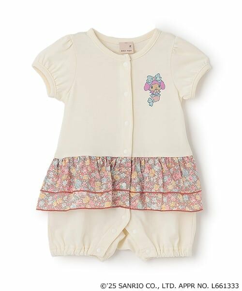petit main / プティマイン ロンパース | 【サンリオキャラクターズ】切替フリルカバーオール（クリーム）