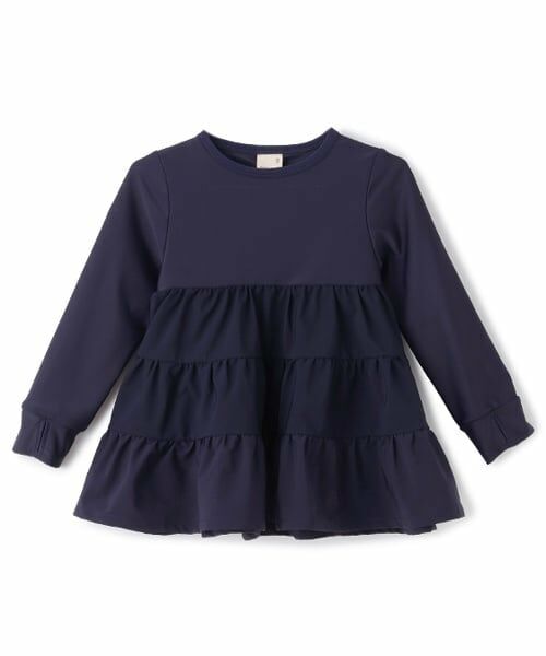 petit main / プティマイン 水着・スイムグッズ | 【SWIM】【リンク】ティアードラッシュガード(キッズ)（紺）