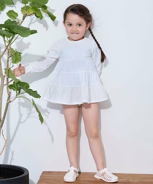 petit main / プティマイン 水着・スイムグッズ | 【SWIM】【リンク】ティアードラッシュガード(キッズ) | 詳細2