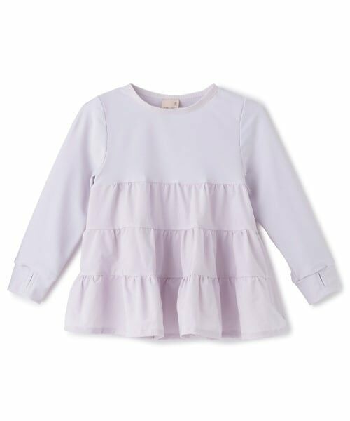 petit main / プティマイン 水着・スイムグッズ | 【SWIM】【リンク】ティアードラッシュガード(キッズ)（ラベンダー）