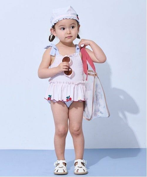 petit main / プティマイン 水着・スイムグッズ | 【SWIM】いちごペプラムワンピース水着 | 詳細1