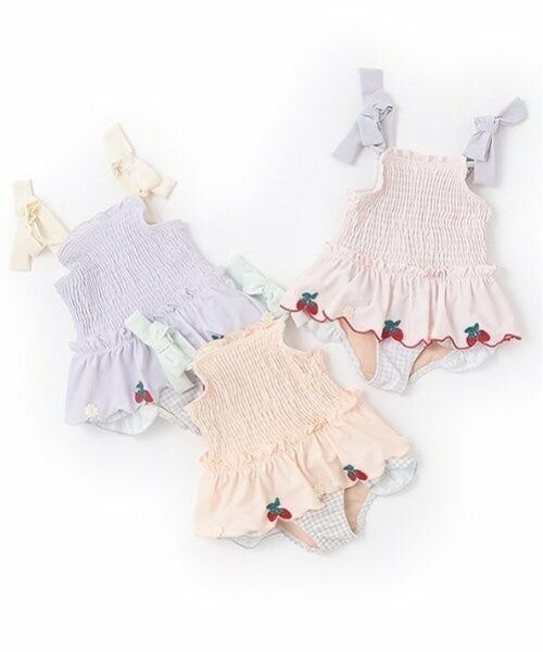 petit main / プティマイン 水着・スイムグッズ | 【SWIM】いちごペプラムワンピース水着 | 詳細9