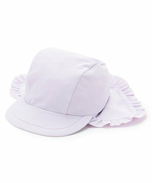 petit main / プティマイン 水着・スイムグッズ | 【SWIM】日除けつきフリルスイムキャップ（ラベンダー）