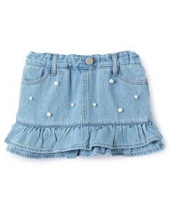 petit main / プティマイン ミニ・ひざ丈スカート | パールデニムスカパン