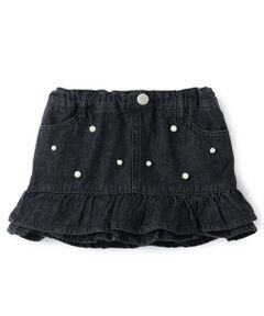 petit main / プティマイン ミニ・ひざ丈スカート | パールデニムスカパン