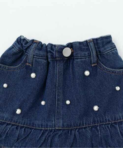 petit main / プティマイン ミニ・ひざ丈スカート | パールデニムスカパン | 詳細2