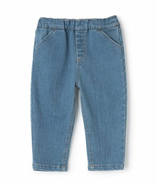 petit main / プティマイン その他パンツ | ハートポケットバレルパンツ（ブルー）