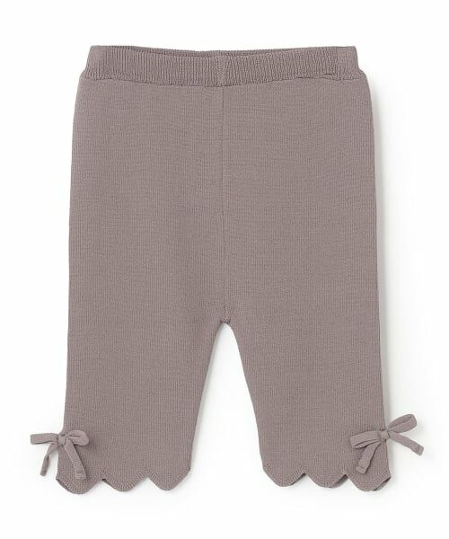 petit main / プティマイン ショート・ハーフ・半端丈パンツ | 【リンク】ニットバイカーパンツ（モカ茶）