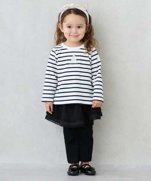 petit main / プティマイン その他パンツ | スカートつきフレアパンツ（黒）