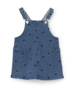 petit main / プティマイン ミニ丈・ひざ丈ワンピース | 【リンク】刺しゅうサロペスカート