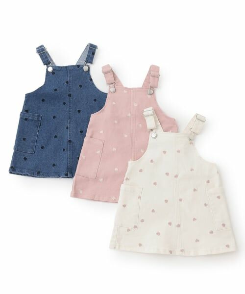 petit main / プティマイン ミニ丈・ひざ丈ワンピース | 【リンク】刺しゅうサロペスカート | 詳細12