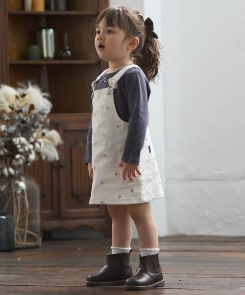 petit main / プティマイン ミニ丈・ひざ丈ワンピース | 【リンク】刺しゅうサロペスカート | 詳細2