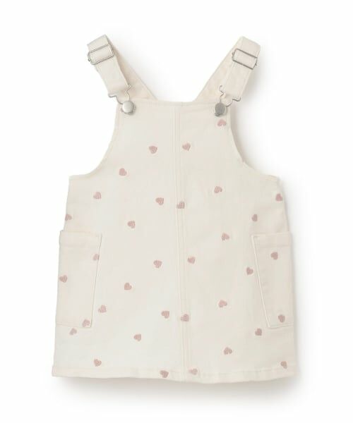 petit main / プティマイン ミニ丈・ひざ丈ワンピース | 【リンク】刺しゅうサロペスカート | 詳細4