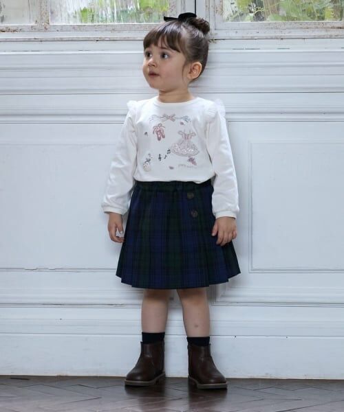 petit main / プティマイン ショート・ハーフ・半端丈パンツ | 【リンク】プリーツスカパン（紺）