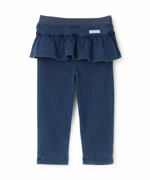 petit main / プティマイン その他パンツ | 【スマイル/防汚加工】フリルカットロングパンツ（紺）