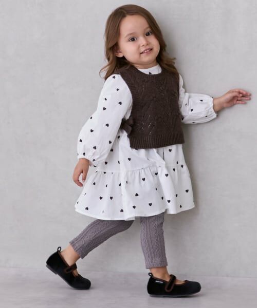 petit main / プティマイン その他パンツ | 【シアバター】ジャガードレギンス | 詳細1