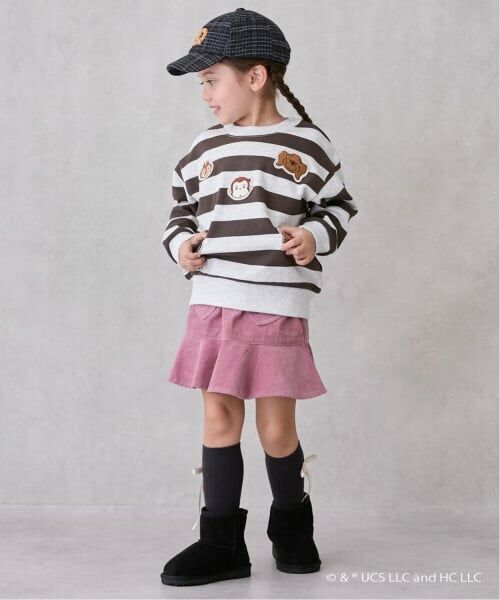 petit main / プティマイン ミニ・ひざ丈スカート | ハートポケットスカパン（ライト ピンク）