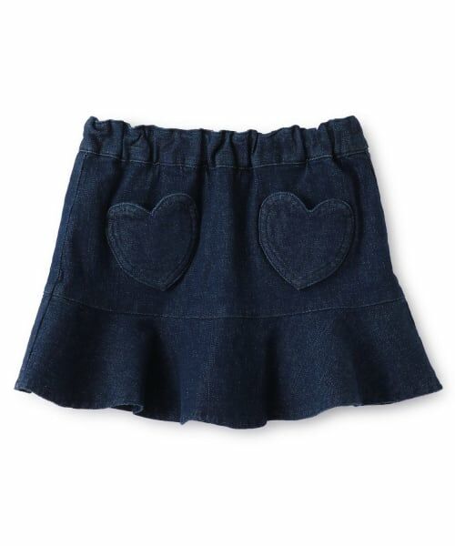 petit main / プティマイン ミニ・ひざ丈スカート | ハートポケットスカパン（紺）