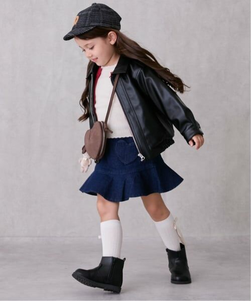 petit main / プティマイン ミニ・ひざ丈スカート | ハートポケットスカパン | 詳細1