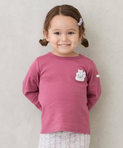 petit main / プティマイン Tシャツ | 【プティプラ】GIRLS長袖T（ディープ ピンク）