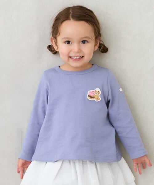 petit main / プティマイン Tシャツ | 【プティプラ】GIRLS長袖T（ディープ ブルー）