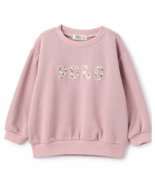 petit main / プティマイン Tシャツ | 【POLO BCS】ロゴアップリケ長T（ピンク）