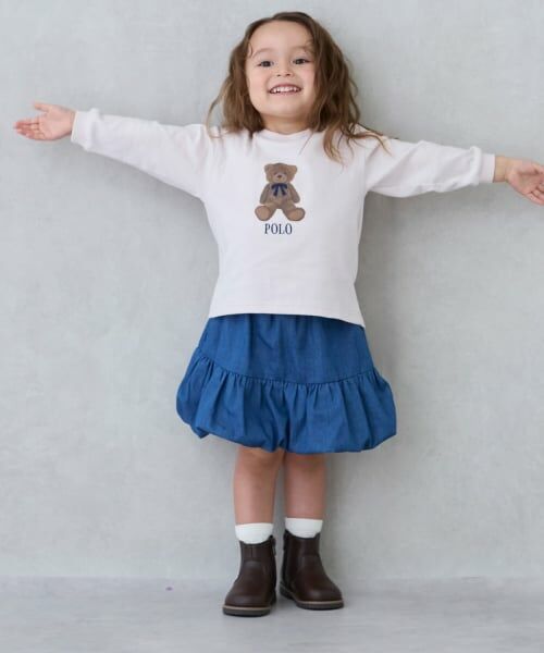 petit main / プティマイン Tシャツ | 【POLO BCS】くまグラフィック長袖T | 詳細2