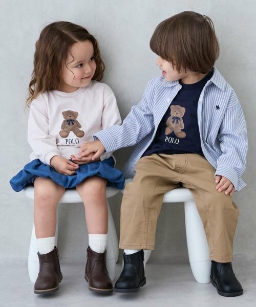 petit main / プティマイン Tシャツ | 【POLO BCS】くまグラフィック長袖T | 詳細4