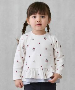 petit main / プティマイン Tシャツ | 【オーガニック】ペプラム長袖Tシャツ