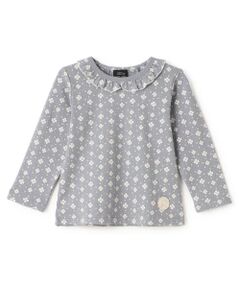 petit main / プティマイン Tシャツ | 【オーガニック】フリル衿長袖Tシャツ