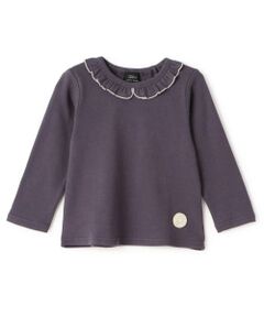 petit main / プティマイン Tシャツ | 【オーガニック】フリル衿長袖Tシャツ