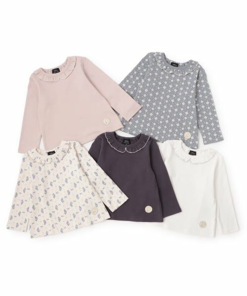 petit main / プティマイン Tシャツ | 【オーガニック】フリル衿長袖Tシャツ | 詳細12