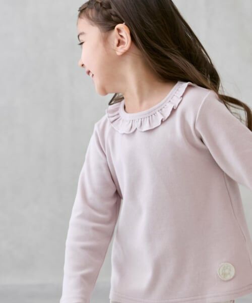 petit main / プティマイン Tシャツ | 【オーガニック】フリル衿長袖Tシャツ | 詳細3