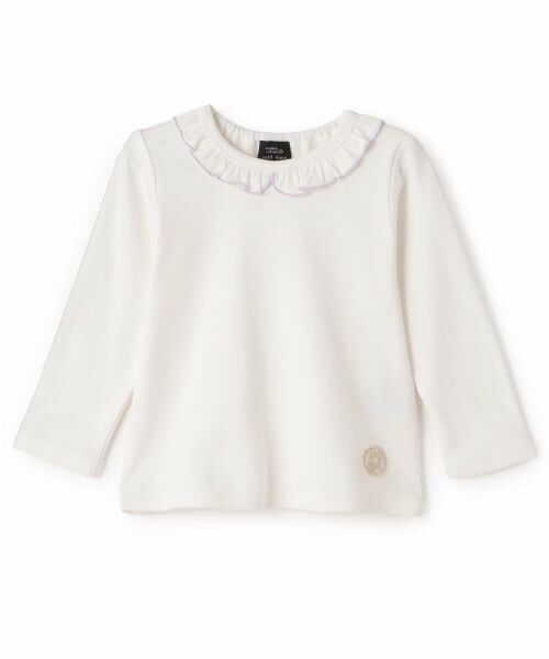 petit main / プティマイン Tシャツ | 【オーガニック】フリル衿長袖Tシャツ | 詳細6