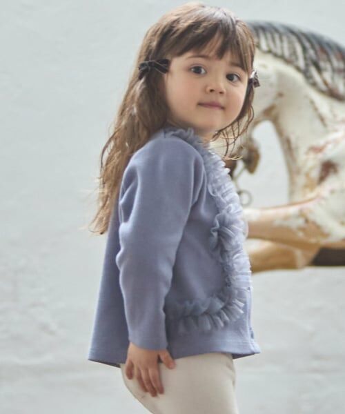 petit main / プティマイン カーディガン・ボレロ | 【リンク】チュールフリルカットカーディガン | 詳細1