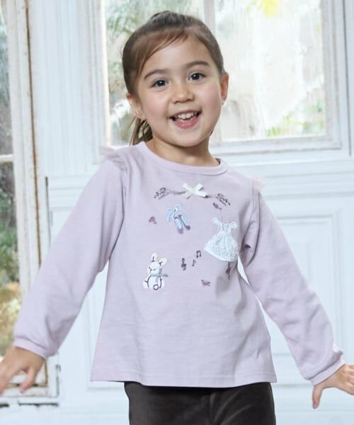 petit main / プティマイン Tシャツ | 【WEB限定カラー】バレエモチーフ長袖Tシャツ（ライト ピンク）