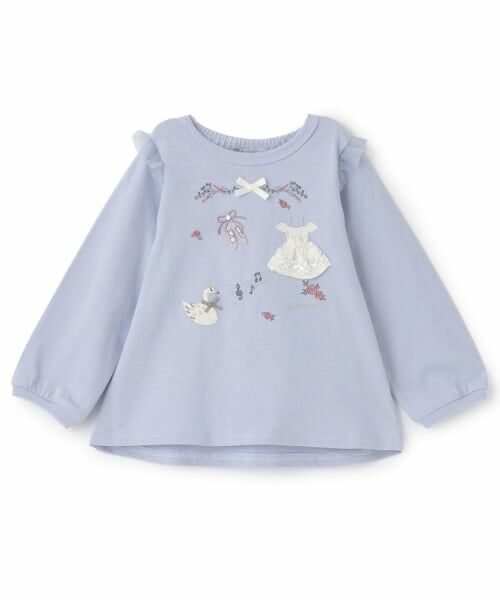 petit main / プティマイン Tシャツ | 【WEB限定カラー】バレエモチーフ長袖Tシャツ（ライト ブルー）